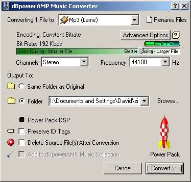 db Power Amp wav to mp3 utility