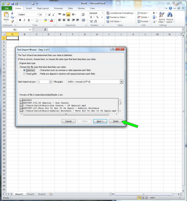 Text import