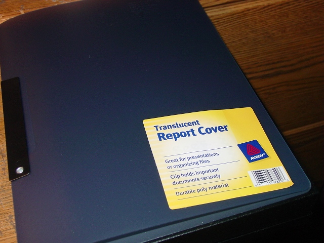 Plastic report cover