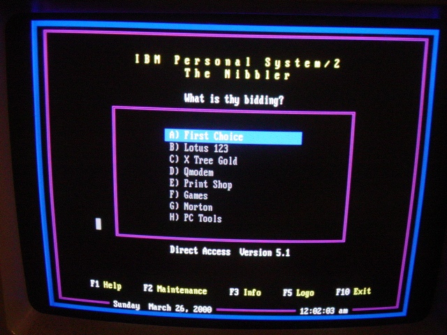 Menu system