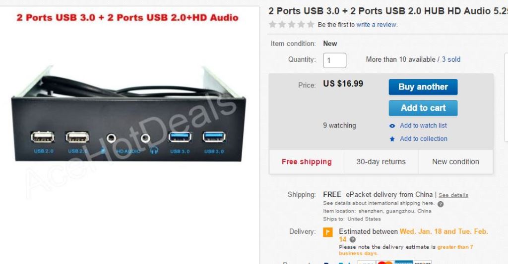 Front panel from eBay
