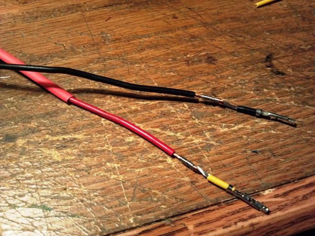 Added wire to pins